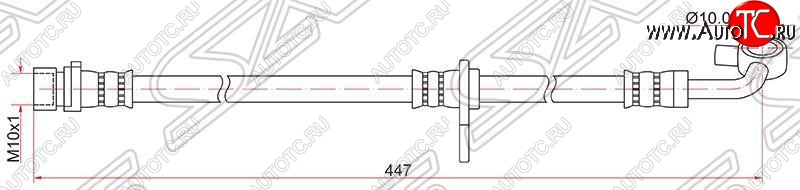 1 129 р. Тормозной шланг передний SAT (левый)  Honda Fit ( GE,  2) - Jazz  с доставкой в г. Тамбов