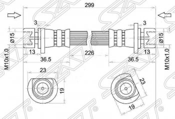 Тормозной шланг задний SAT (LH=RH)  Fit ( GE,  2), Insight  ZE2, Jazz