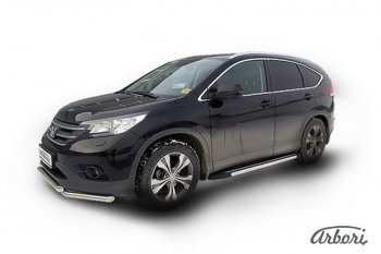 12 509 р. Порожки для ног Arbori Luxe Black Honda CR-V RM1,RM3,RM4 дорестайлинг (2012-2015)  с доставкой в г. Тамбов. Увеличить фотографию 2