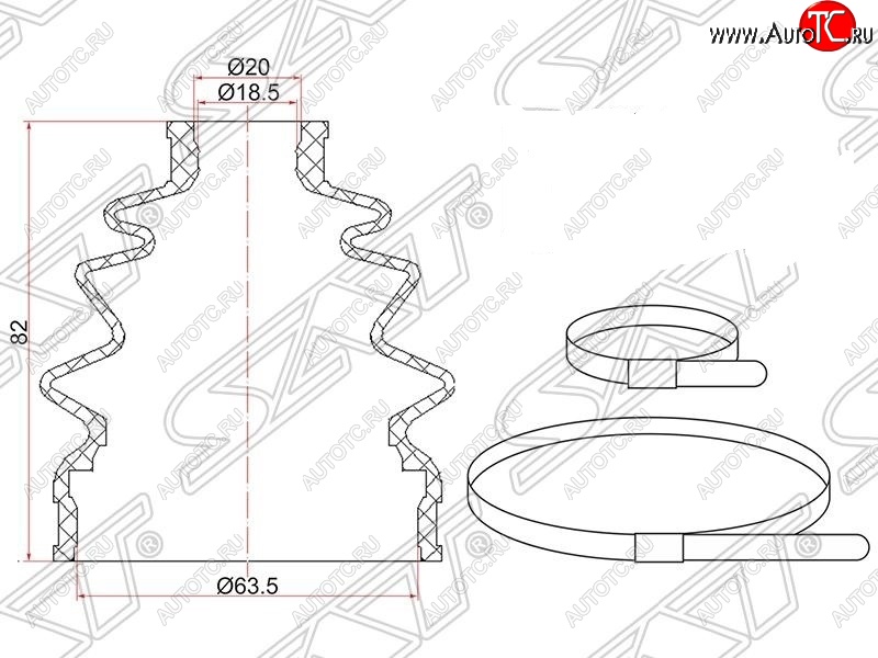 459 р. Пыльник ШРУСа (наружный) SAT  Honda Fit  1 (2001-2007), Mazda 323/Familia  седан (1998-2004)  с доставкой в г. Тамбов