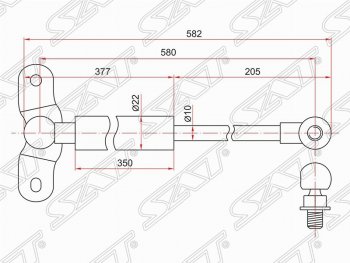 989 р. Левый упор крышки багажника SAT (газовый)  Honda Odyssey  2 (1999-2003)  с доставкой в г. Тамбов. Увеличить фотографию 1