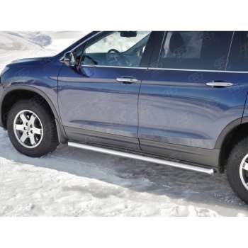 17 599 р. Пороги труба d63 SLITKOFF (вариант №1) Honda Pilot YF6 дорестайлинг (2016-2019)  с доставкой в г. Тамбов. Увеличить фотографию 4