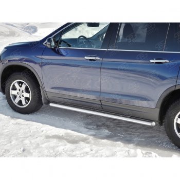 17 599 р. Пороги труба d63 SLITKOFF (вариант №3) Honda Pilot YF6 дорестайлинг (2016-2019)  с доставкой в г. Тамбов. Увеличить фотографию 4