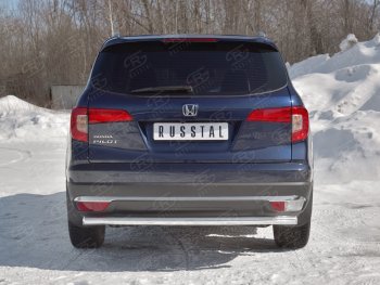 18 999 р. Защита заднего бампера (Ø63 мм, нержавейка) SLITKOFF Honda Pilot YF6 дорестайлинг (2016-2019)  с доставкой в г. Тамбов. Увеличить фотографию 4