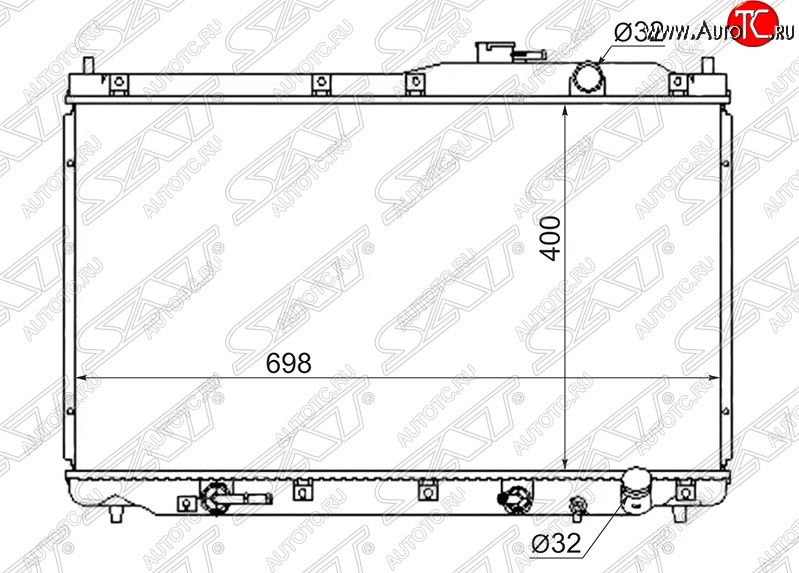 5 449 р. Радиатор двигателя SAT (пластинчатый, B20B, МКПП/АКПП) Honda StepWagon RF1,RF2 минивэн дорестайлинг (1996-1999)  с доставкой в г. Тамбов