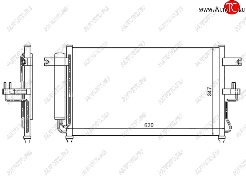 4 599 р. Радиатор кондиционера SAT  Hyundai Accent  седан ТагАЗ (2001-2012)  с доставкой в г. Тамбов