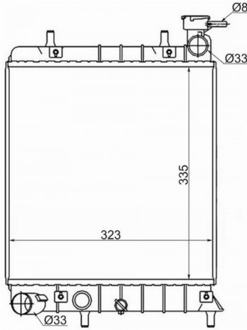 2 799 р. Радиатор двигателя SAT (трубчатый, МКПП,1.3/1.5/1.6) Hyundai Accent седан ТагАЗ (2001-2012)  с доставкой в г. Тамбов. Увеличить фотографию 1