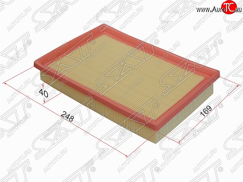 271 р. Фильтр воздушный двигателя SAT (248х169х40 mm)  Hyundai Accent  седан ТагАЗ (2001-2012), Mitsubishi Delica  4 (1994-2007), Mitsubishi L400 (1994-2006)  с доставкой в г. Тамбов