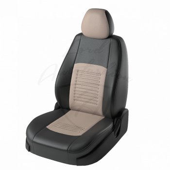 7 999 р. Чехлы для сидений Lord Autofashion Турин (экокожа)  Hyundai Accent  седан ТагАЗ (2001-2012) (Чёрный, вставка бежевая)  с доставкой в г. Тамбов. Увеличить фотографию 1