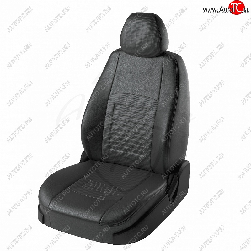 7 999 р. Чехлы для сидений Lord Autofashion Турин (экокожа)  Hyundai Accent  седан ТагАЗ (2001-2012) (Чёрный, вставка чёрная)  с доставкой в г. Тамбов