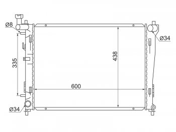 Радиатор двигателя SAT (трубчатый, 1.4/1.6/2.0) Hyundai Elantra HD (2006-2011)