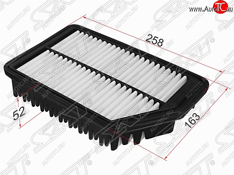 339 р. Фильтр воздушный двигателя SAT (258х163х52 mm)  Hyundai Avante, Elantra (MD,  AD), I30 (2 GD), KIA Ceed (2 JD), Cerato (3 YD)  с доставкой в г. Тамбов