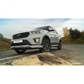 8 599 р. Накладка переднего бампера TopKontur Design Hyundai Creta GS дорестайлинг (2015-2019) (Неокрашенная)  с доставкой в г. Тамбов. Увеличить фотографию 1