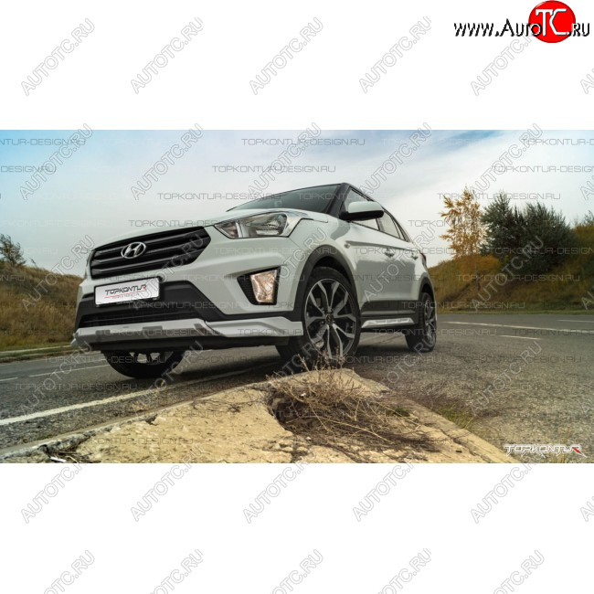 8 599 р. Накладка переднего бампера TopKontur Design Hyundai Creta GS дорестайлинг (2015-2019) (Неокрашенная)  с доставкой в г. Тамбов