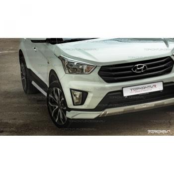 8 599 р. Накладка переднего бампера TopKontur Design Hyundai Creta GS дорестайлинг (2015-2019) (Неокрашенная)  с доставкой в г. Тамбов. Увеличить фотографию 2