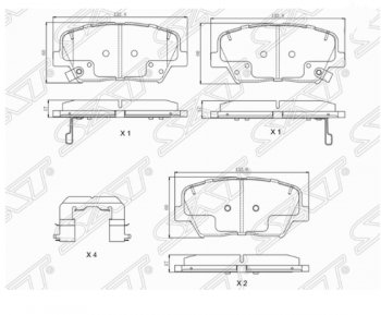 Комплект передних тормозных колодок SAT Hyundai Elantra AD дорестайлинг (2016-2019)