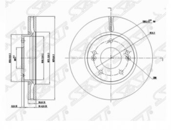 2 279 р. Передний тормозной диск SAT  Hyundai Elantra  HD (2006-2011)  с доставкой в г. Тамбов. Увеличить фотографию 1