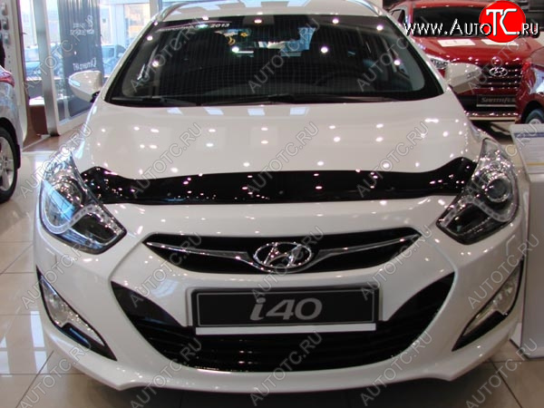 4 599 р. Дефлектор капота SIM Hyundai I40 1 VF дорестайлинг седан (2011-2015)  с доставкой в г. Тамбов