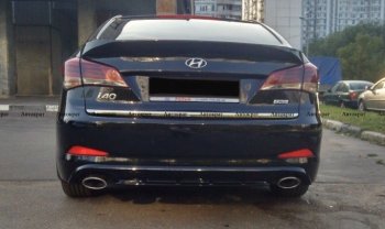 5 649 р. Юбка заднего бампера АВТОКРАТ  Hyundai I40  1 VF (2011-2019) дорестайлинг седан, рестайлинг седан (Неокрашенная)  с доставкой в г. Тамбов. Увеличить фотографию 4