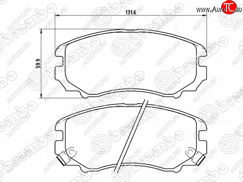 3 189 р. Комплект передних тормозных колодок BREMBO  Hyundai IX35  LM (2009-2018), Hyundai Tucson  LM (2010-2017), KIA Soul ( AM,  PS) (2008-2019)  с доставкой в г. Тамбов