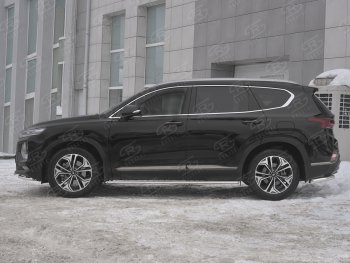 20 999 р. Пороги из труб 75х42 с проступью Russtal Hyundai Santa Fe TM дорестайлинг (2018-2021)  с доставкой в г. Тамбов. Увеличить фотографию 2