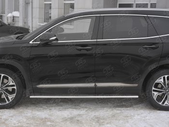 20 999 р. Пороги из труб 75х42 с проступью Russtal Hyundai Santa Fe TM дорестайлинг (2018-2021)  с доставкой в г. Тамбов. Увеличить фотографию 3