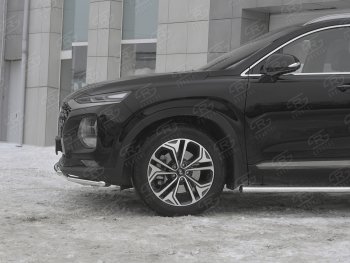 19 299 р. Защита переднего бампера из труб d42 SLITKOFF Hyundai Santa Fe TM дорестайлинг (2018-2021)  с доставкой в г. Тамбов. Увеличить фотографию 2