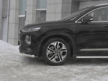 12 999 р. Защита переднего бампера (Ø63 мм, нержавейка) Russtal Hyundai Santa Fe TM дорестайлинг (2018-2021)  с доставкой в г. Тамбов. Увеличить фотографию 3