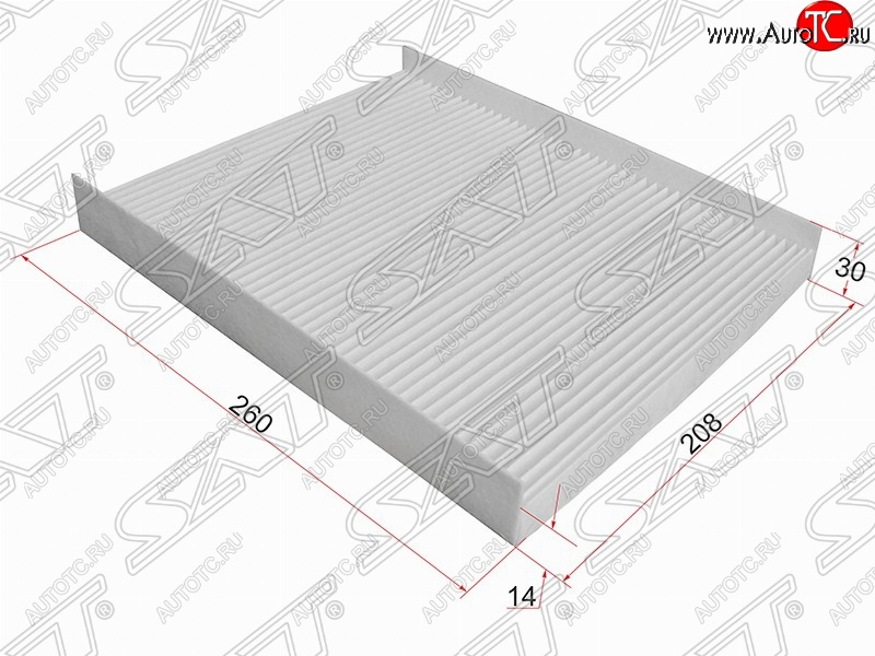 269 р. Фильтр салонный SAT (260х208х30 mm)  Hyundai Santa Fe ( CM,  DM) (2006-2019) дорестайлинг, рестайлинг, дорестайлинг, рестайлинг  с доставкой в г. Тамбов