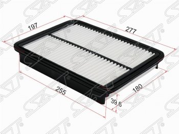 269 р. Фильтр воздушный двигателя (diesel 2.0, 2.2) SAT (277х197х39.6 mm)  Hyundai Santa Fe  CM (2009-2012), KIA Sorento  XM (2009-2015)  с доставкой в г. Тамбов. Увеличить фотографию 1