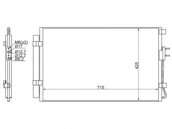 4 899 р. Радиатор кондиционера SAT  Hyundai Santa Fe  DM (2012-2016) дорестайлинг  с доставкой в г. Тамбов. Увеличить фотографию 1