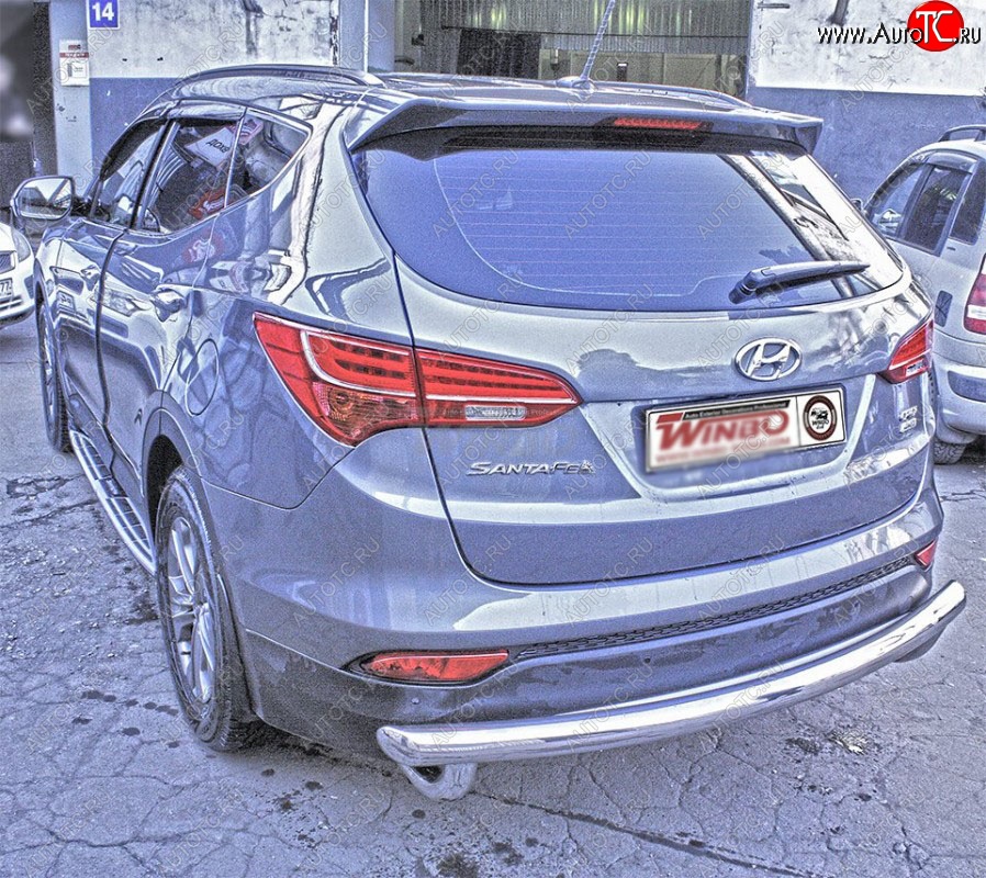 11 999 р. Защита заднего бампера WINBO (Ø60 мм, нержавейка)  Hyundai Santa Fe  DM (2012-2016) дорестайлинг  с доставкой в г. Тамбов