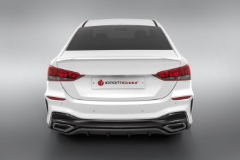 17 999 р. Задний бампер Quant  Hyundai Solaris  HCR (2017-2022) седан дорестайлинг, седан рестайлинг (Без отверстий под парктроник, Неокрашенный)  с доставкой в г. Тамбов. Увеличить фотографию 1