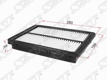 279 р. Фильтр воздушный двигателя (2.0, 2.4) SAT (280х199х38 mm)  Hyundai Sonata  LF (2017-2019), KIA Optima ( 4 JF,  JF) (2016-2020)  с доставкой в г. Тамбов. Увеличить фотографию 1