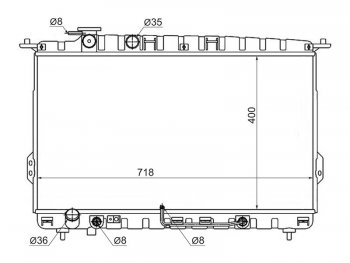 Радиатор двигателя (трубчатый, 2.0 / 2.4 / 2.5 / 2.7) SAT KIA Optima 1 GD седан (2000-2005)