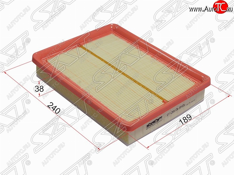 288 р. Фильтр воздушный двигателя SAT (240х180х38 mm)  Hyundai Trajet (1999-2008)  с доставкой в г. Тамбов