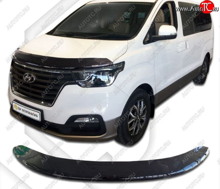 2 899 р. Дефлектор капота CA-Plastik exclusive  Hyundai Starex/Grand Starex/H1  TQ (2017-2022) 2-ой рестайлинг (Classic черный, Без надписи)  с доставкой в г. Тамбов