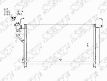 Радиатор кондиционера SAT Hyundai (Хюндаи) Starex/Grand Starex/H1 (старекс)  TQ (2007-2013) TQ дорестайлинг