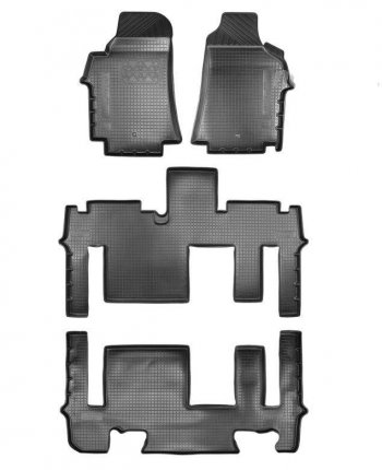 Коврики салонные Noplast (3 ряда) Hyundai Starex/Grand Starex/H1 TQ 2-ой рестайлинг (2017-2022)  (Бежевый)