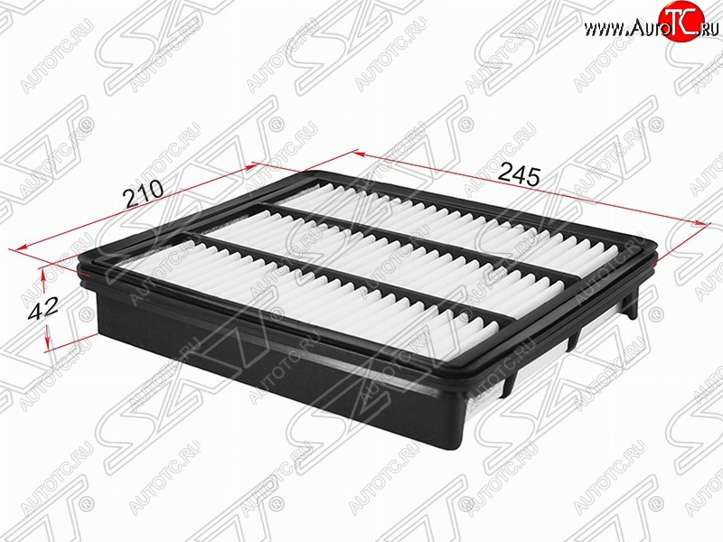 299 р. Фильтр воздушный двигателя SAT (245х210х42 mm)  Hyundai Terracan  HP (2001-2007) дорестайлинг, рестайлинг  с доставкой в г. Тамбов