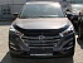 2 799 р. Дефлектор капота SIM Hyundai Tucson TL дорестайлинг (2015-2018)  с доставкой в г. Тамбов. Увеличить фотографию 2