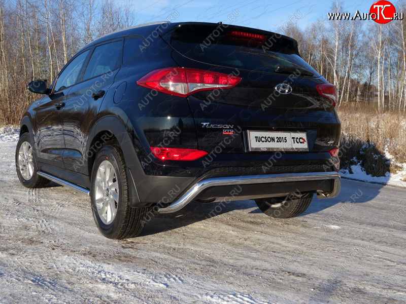 21 799 р. Защита заднего бампера ТСС (нержавейка d 60,3 мм) (кенгурин) Hyundai Tucson TL дорестайлинг (2015-2018)  с доставкой в г. Тамбов