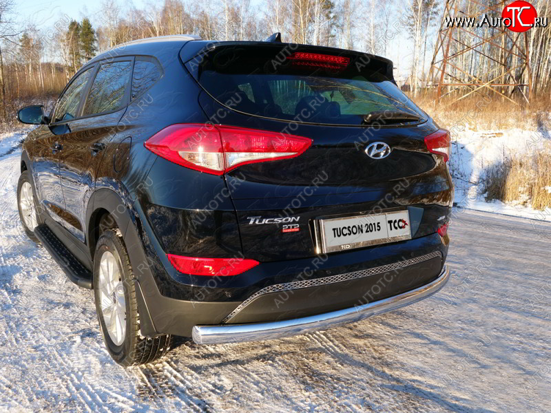 19 999 р. Защита заднего бампера (овальная) ТСС 75х42 мм  Hyundai Tucson  TL (2015-2018) дорестайлинг  с доставкой в г. Тамбов