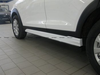 7 949 р. Накладки пластиковых порогов АВТОКРАТ Hyundai Tucson TL рестайлинг (2018-2021) (Неокрашенные)  с доставкой в г. Тамбов. Увеличить фотографию 2