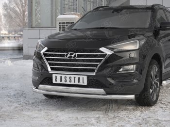 22 949 р. Защита переднего бампера (2 трубы Ø63 и 75х42 мм, нержавейка) Russtal Hyundai Tucson TL рестайлинг (2018-2021)  с доставкой в г. Тамбов. Увеличить фотографию 4