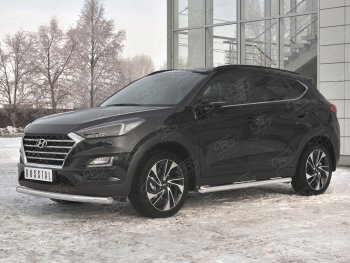 12 999 р. Защита переднего бампера (Ø 63 мм, нержавейка) Russtal Hyundai Tucson TL рестайлинг (2018-2021)  с доставкой в г. Тамбов. Увеличить фотографию 2