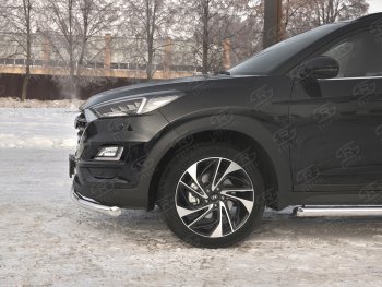 12 999 р. Защита переднего бампера (Ø 63 мм, нержавейка) Russtal Hyundai Tucson TL рестайлинг (2018-2021)  с доставкой в г. Тамбов. Увеличить фотографию 3