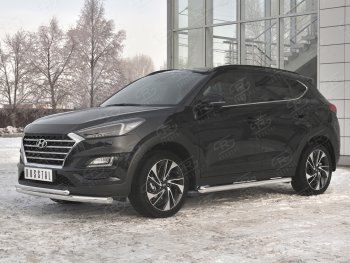 14 999 р. Защита переднего бампера (2 трубы Ø63 и 42 мм, нержавейка) Russtal Hyundai Tucson TL рестайлинг (2018-2021)  с доставкой в г. Тамбов. Увеличить фотографию 2