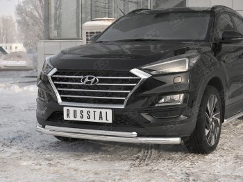 14 999 р. Защита переднего бампера (2 трубы Ø63 и 42 мм, нержавейка) Russtal Hyundai Tucson TL рестайлинг (2018-2021)  с доставкой в г. Тамбов. Увеличить фотографию 4