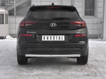 Защита заднего бампера (Ø63 мм, нержавейка) Russtal Hyundai Tucson TL рестайлинг (2018-2021)